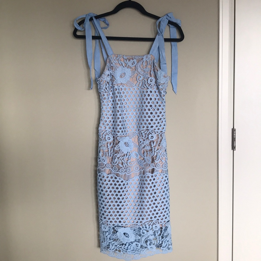 Ina powder blue dress